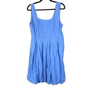 Cynthia Rowley Linen Blue Bubble Mini Dress Size Medium